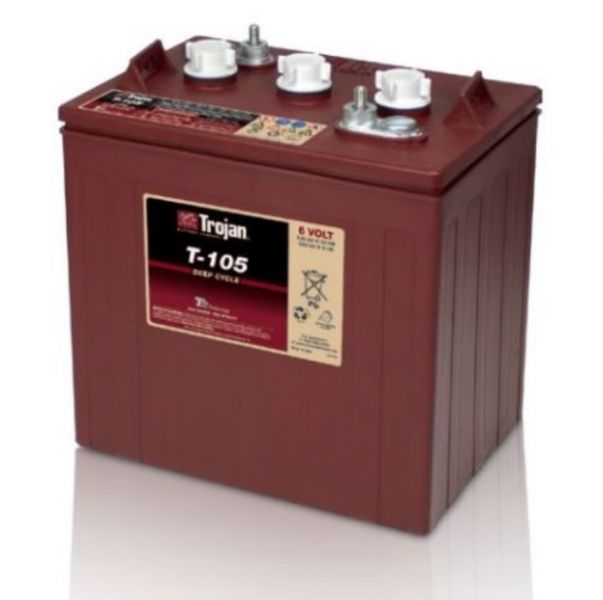 BATTERIA TROJAN T105 PLUS T105+ 225A 6V  PIOMBO ACIDO GOLF-CAR PIATTAFORME SPAZZATRICI LAVASCIUGA IVA22%