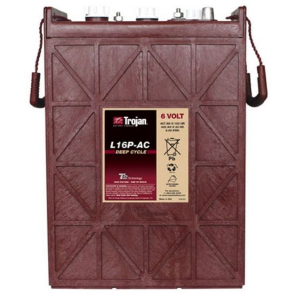 BATTERIA TROJAN L 16P-AC 420A 6V  L16P-AC PIOMBO ACIDO GOLF-CAR PIATTAFORME SPAZZATRICI LAVASCIUGA IVA22%