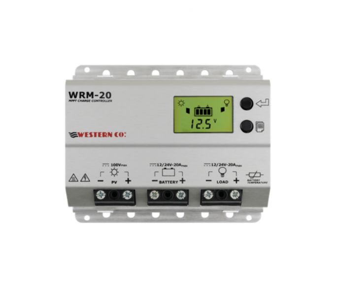 WRM20 WESTERN CO Regolatore Di Carica 100V MPPT 20A WRM20 12-24V Western Co Display Digitale IVA 10% x fotovoltaico solare kit isola